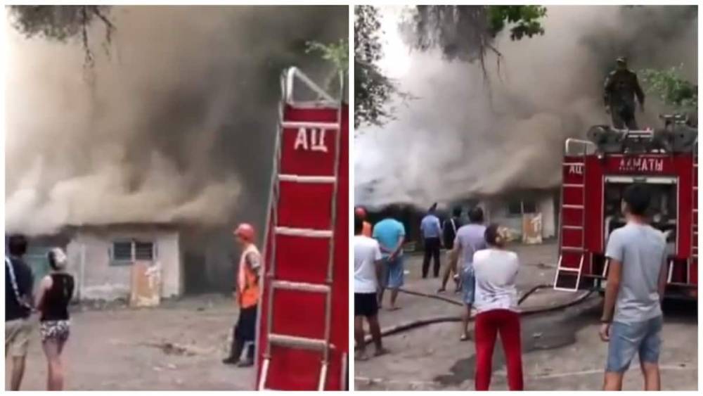 Очередной пожар в Алматы попал на видео