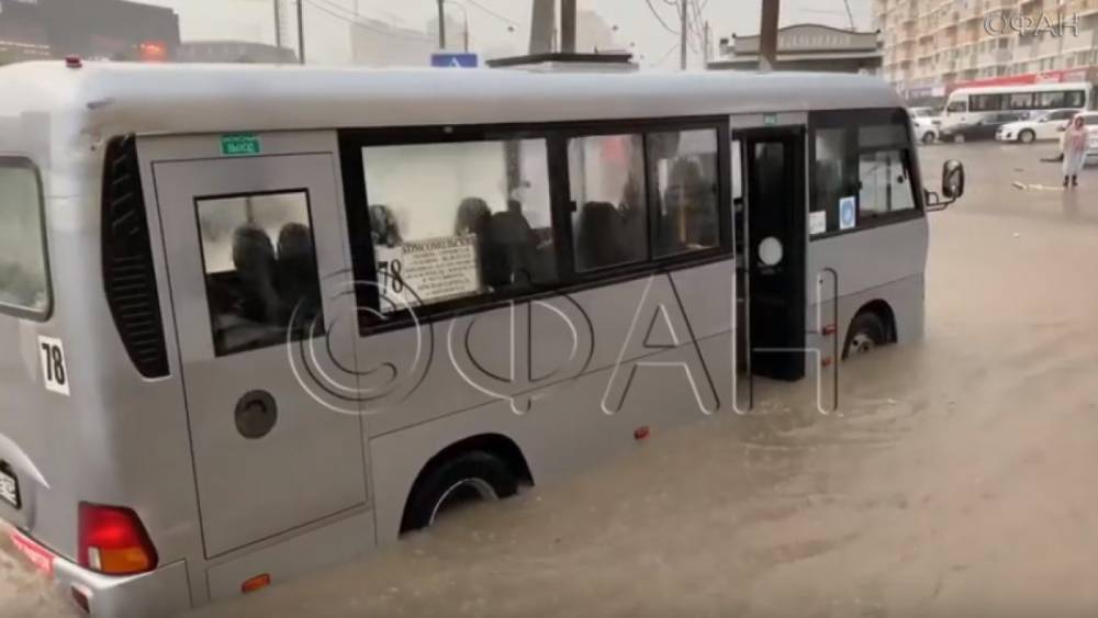 Появилось видео с последствиями сильного ливня в Краснодаре