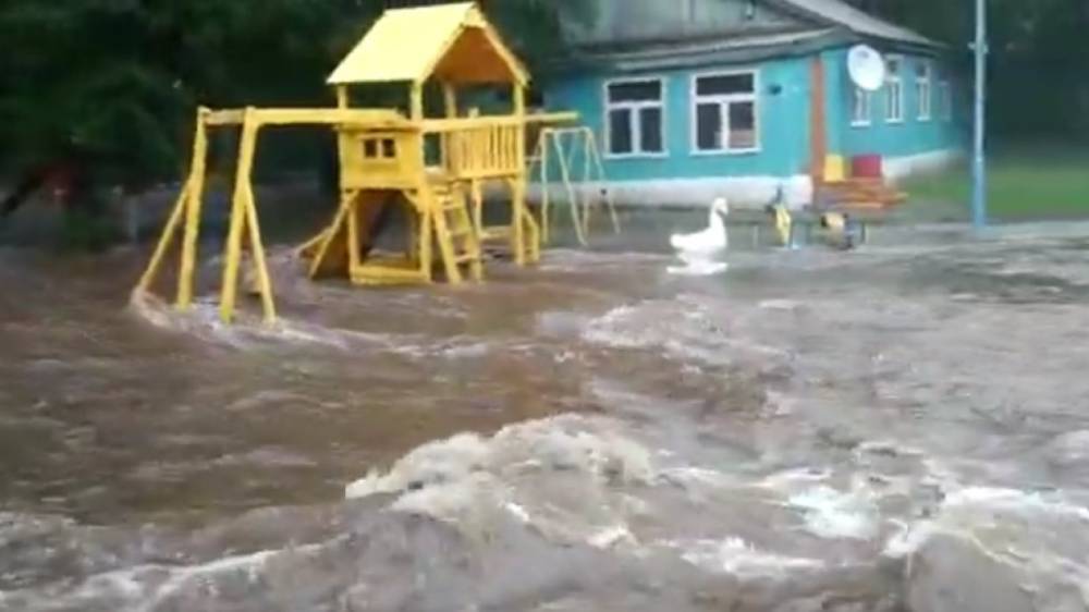 Опубликовано видео наводнения в детском лагере в Приморье