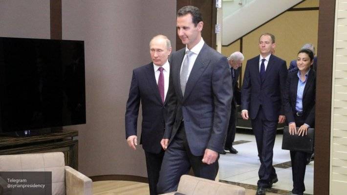 Путин поздравил Асада с 75-летием становления дипломатических отношений с РФ