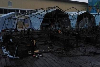 Появилось фото сгоревшего палаточного лагеря для детей под Хабаровском