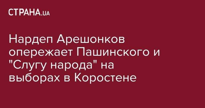 Нардеп Арешонков опережает Пашинского и "Слугу народа" на выборах в Коростене