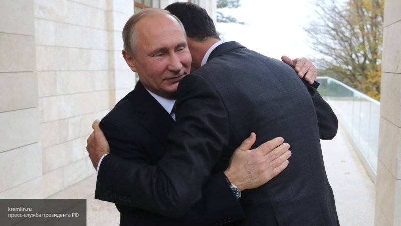 Путин поздравил Асада с 75-летием дипотношений между Россией и САР