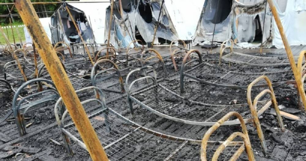 СК показал последствия пожара в лагере под Хабаровском.