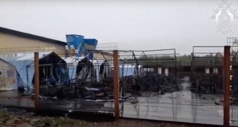 Опубликовано видео с места пожара в детском лагере в Хабаровском крае