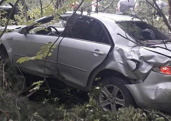 В Чучковском районе Mazda улетела в кювет