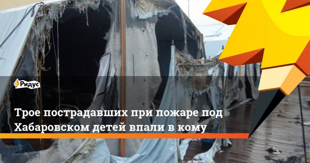 Трое детей, пострадавших при пожаре в лагере под Хабаровском, впали в кому. Ридус