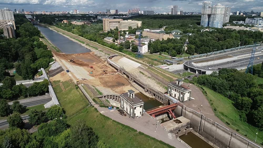 Какие работы ведутся на канале имени Москвы в районе Тушинского тоннеля