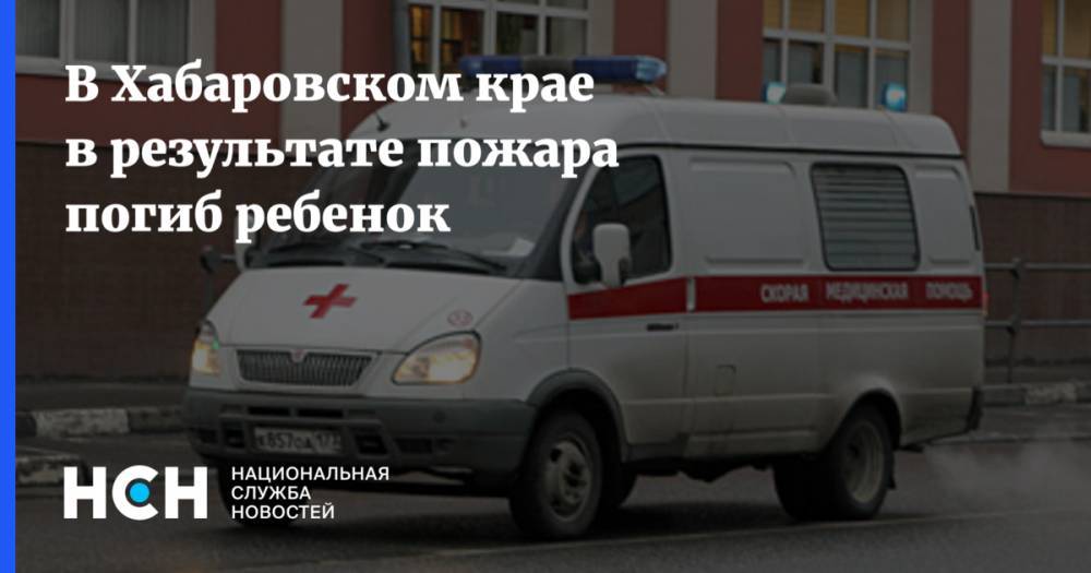 В Хабаровском крае в результате пожара погиб ребенок