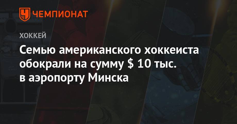 Семью американского хоккеиста обокрали на сумму $ 10 тыс. в аэропорту Минска