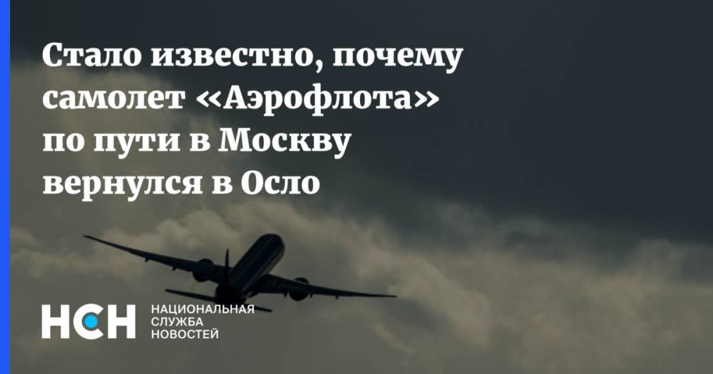 Стало известно, почему самолет «Аэрофлота» по пути в Москву вернулся в Осло