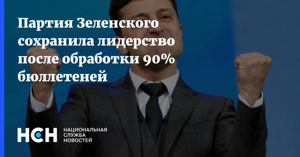 Партия Зеленского сохранила лидерство после обработки 90% бюллетеней
