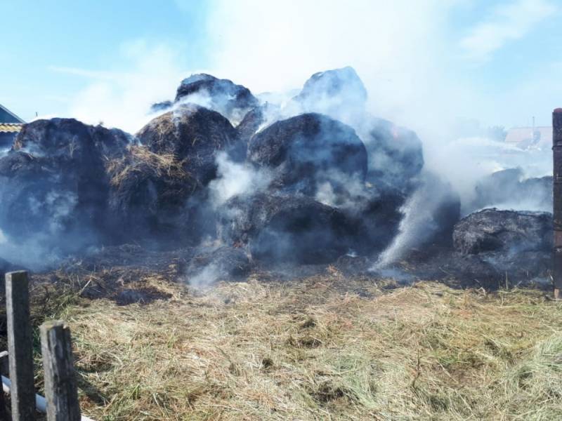 В Астраханской области сгорело сено