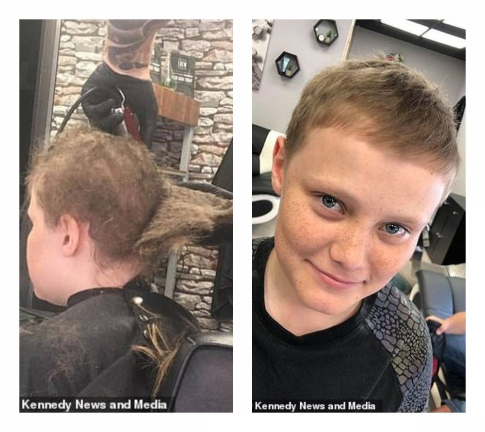 Мальчик боялся стричься 10 лет. Теперь его прическа настоящий вызов для парикмахера