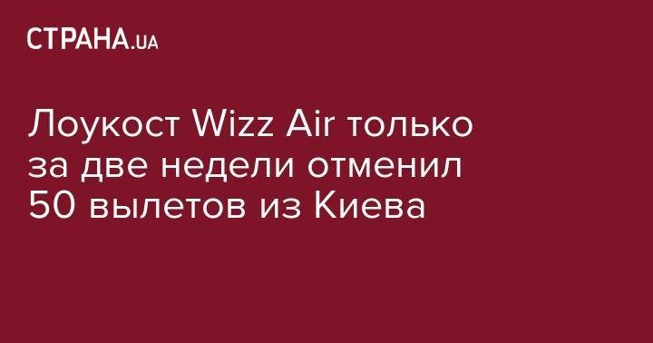 Лоукост Wizz Air только за две недели отменил 50 вылетов из Киева