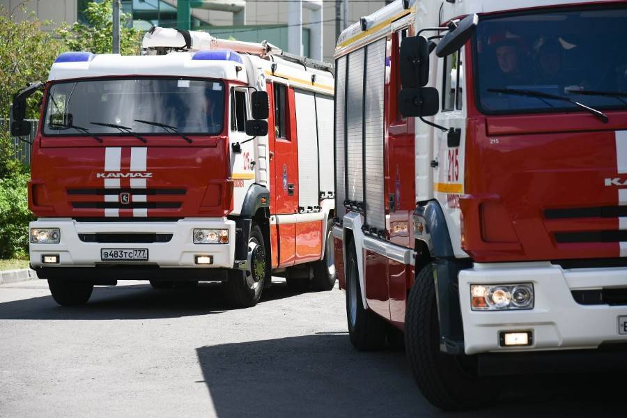 Семь человек спасли при пожаре на севере Москвы