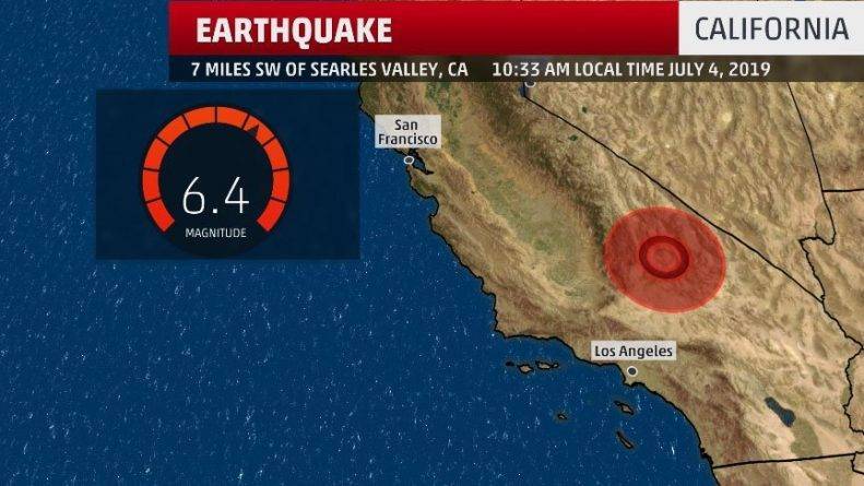 В Южной Калифорнии произошло землетрясение магнитудой в 6.4 — самое сильное с 1994 года