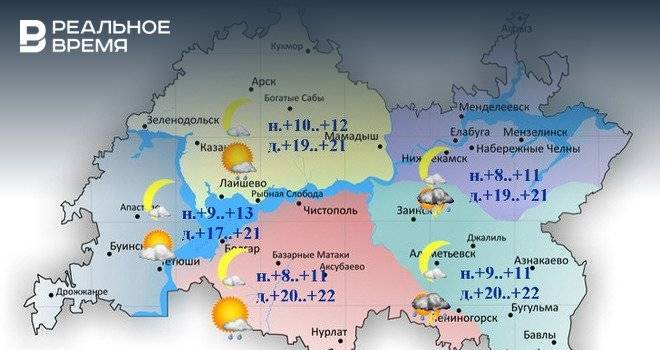 Синоптики Татарстана прогнозируют грозу, ветер и до +22°С