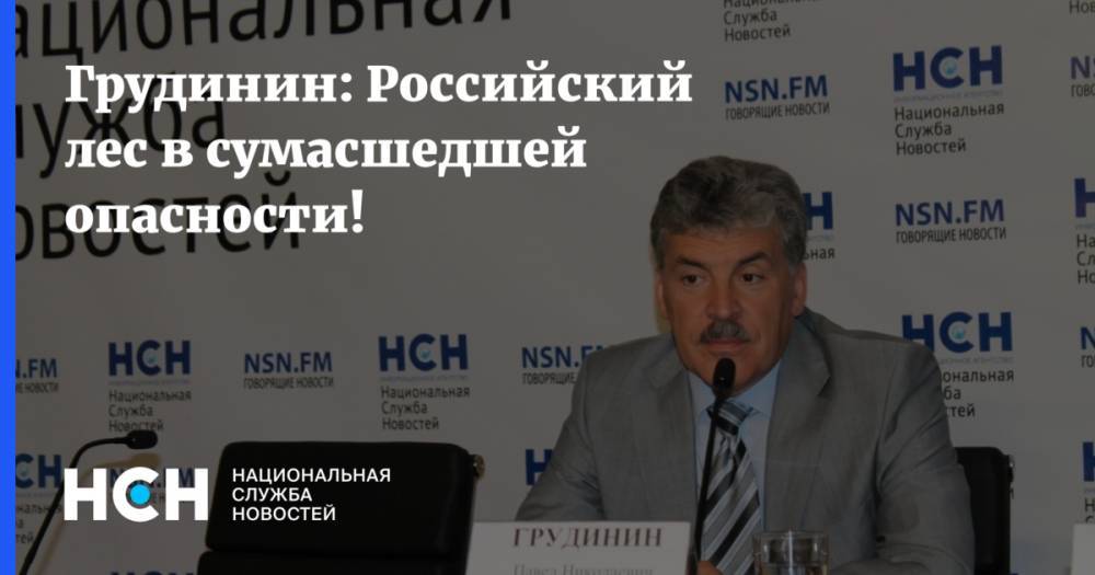 Грудинин рассказал о плачевном состоянии лесного хозяйства России