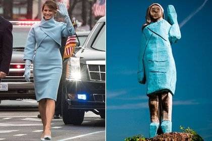 Меланию Трамп превратили в «уродливую» деревянную статую