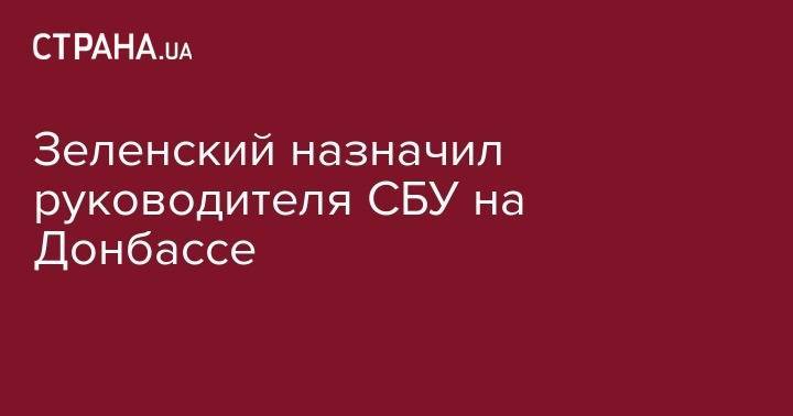 Зеленский назначил руководителя СБУ на Донбассе