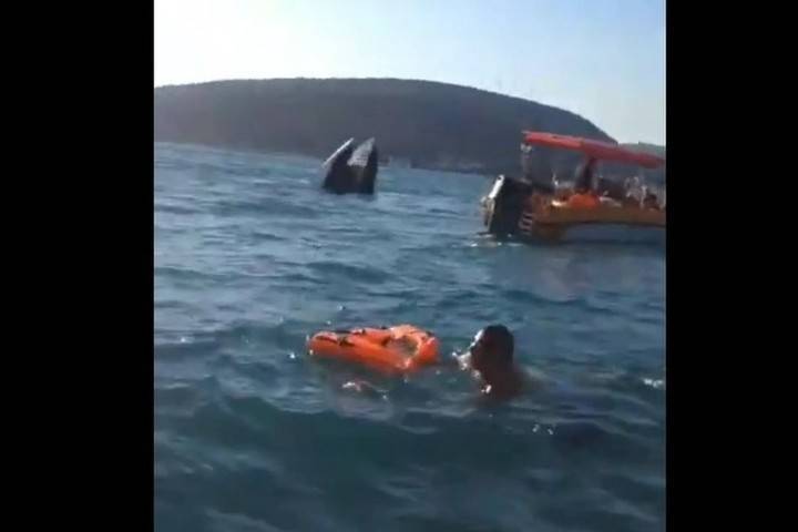 Появилось видео спасения людей с перевернувшегося в Черном море судна - МК