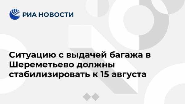 Ситуацию с выдачей багажа в Шереметьево должны стабилизировать к 15 августа