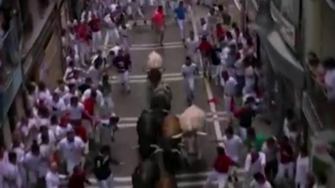 За первые дни фестиваля забегов с быками в испанском Памплоне пострадали 10 человек