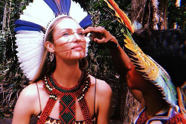 Кэндис Свейнпол прошла посвящение древних индейцев в Бразилии (фото)