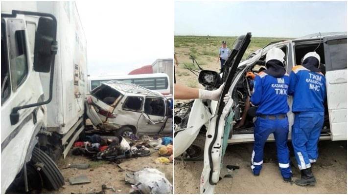 5 человек погибли и 3 пострадали в аварии с участием грузовика в Кызылординской области