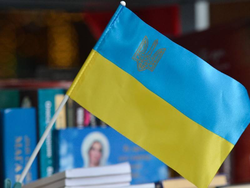 Флаг Украины подняли на санкционированном митинге в Москве