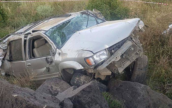 В Армении Infiniti съехал в кювет, водитель скончался на месте - фото страшного ДТП