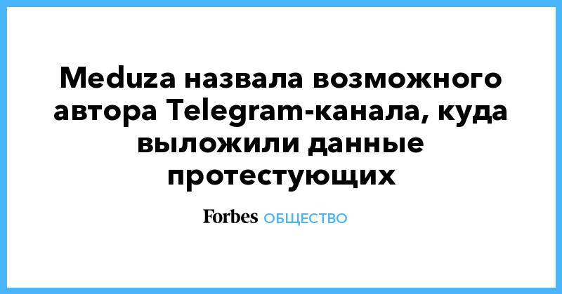 Meduza назвала возможного автора Telegram-канала, куда выложили данные протестующих