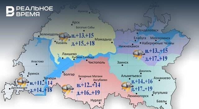 Сегодня в Татарстане ожидается сильный ветер, дождь и до +19°С