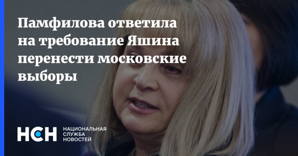 Памфилова назвала преждевременным требование Яшина перенести московские выборы