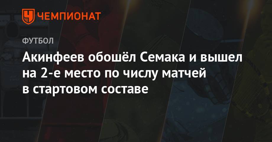 Акинфеев обошёл Семака и вышел на 2-е место по числу матчей в стартовом составе