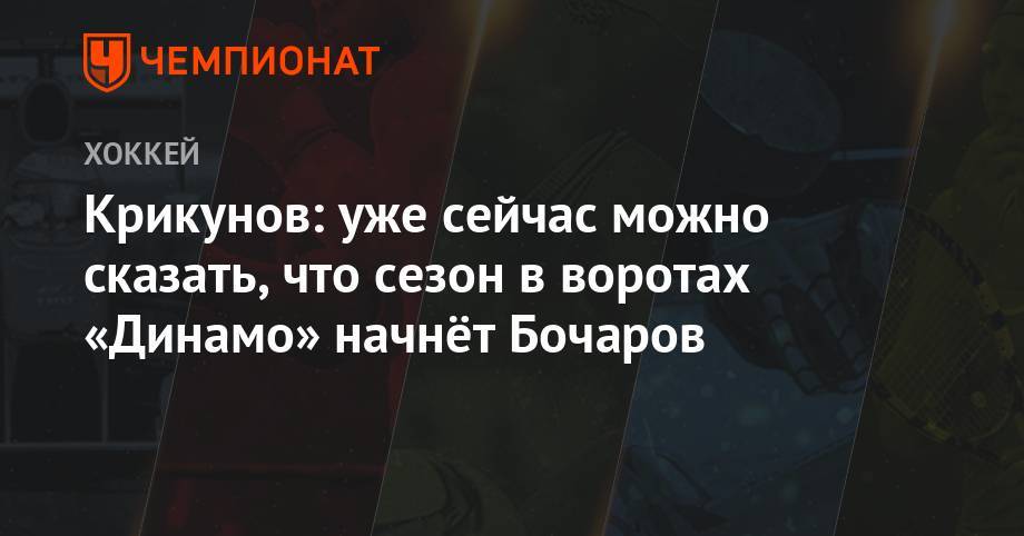 Крикунов: уже сейчас можно сказать, что сезон в воротах «Динамо» начнёт Бочаров