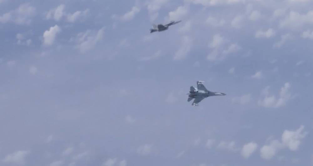 Российские Су-27 отогнали истребитель НАТО от самолета Шойгу