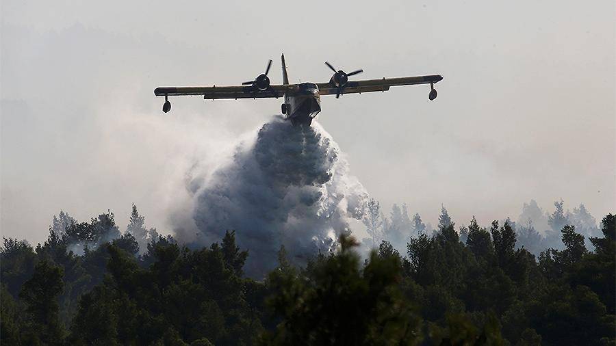 Сильный лесной пожар возник на греческом острове Эвбея