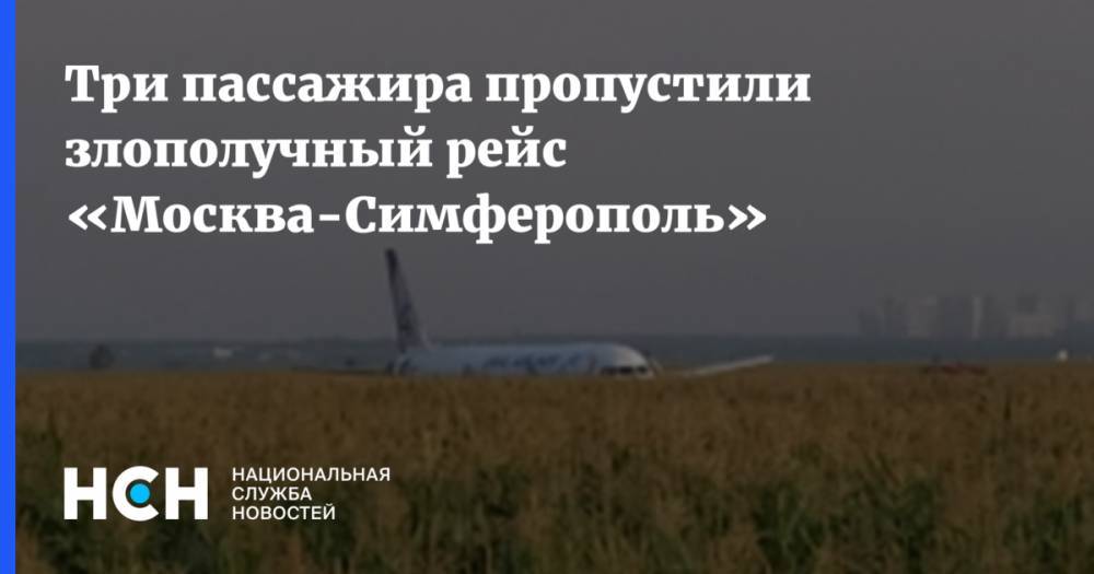 Три пассажира пропустили злополучный рейс «Москва-Симферополь»