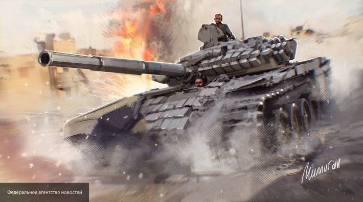 В Сети появилось видео с подорванным танком боевиков