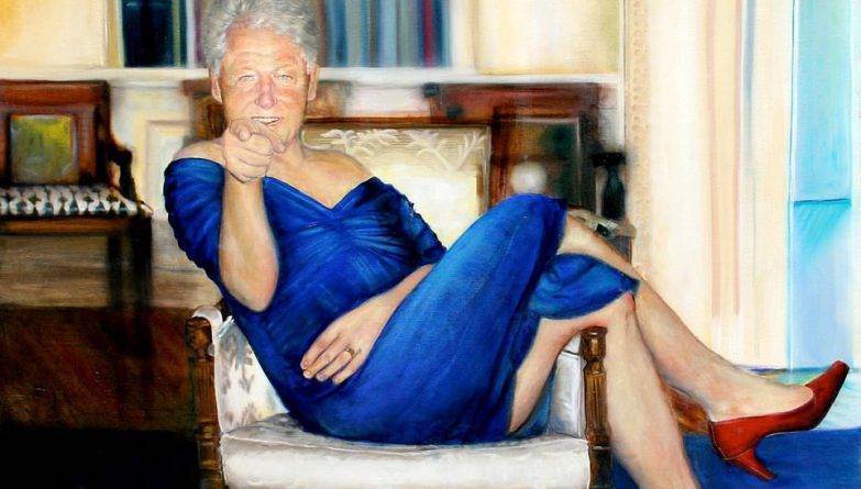 В платье Хиллари и на каблуках: Дома у Эпштейна висел ну очень странный портрет Билла Клинтона