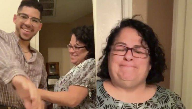 Видео, на котором мать не может сдержать слез при виде сына в рубашке покойного отца, стало вирусным