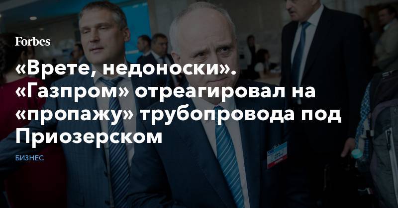 «Врете, недоноски». «Газпром» отреагировал на «пропажу» трубопровода под Приозерском