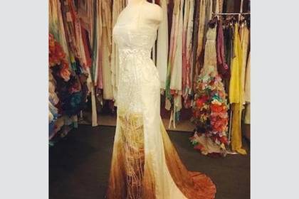 Странные пятна на платье невесты насмешили пользователей сети