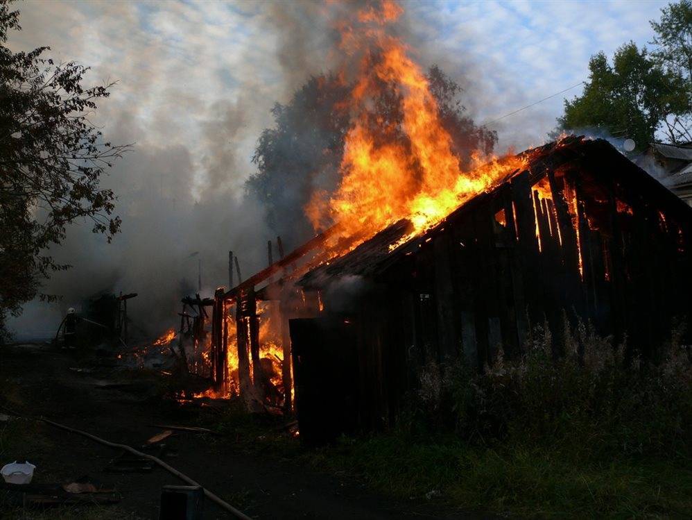 В Тереньгульском районе горели дом и конюшня. Пострадал человек