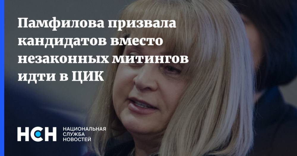 Памфилова призвала кандидатов вместо незаконных митингов идти в ЦИК