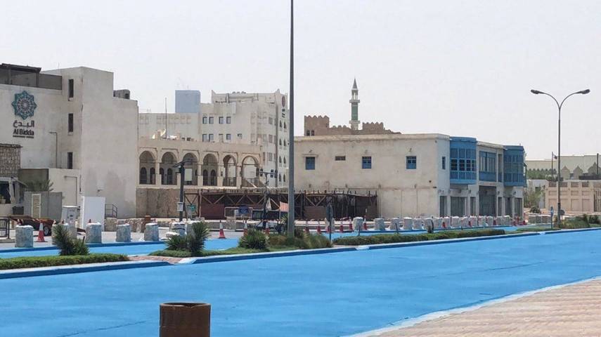 В столице Катара дорогу покрасили, чтобы снизить температуру асфальта (Фото)