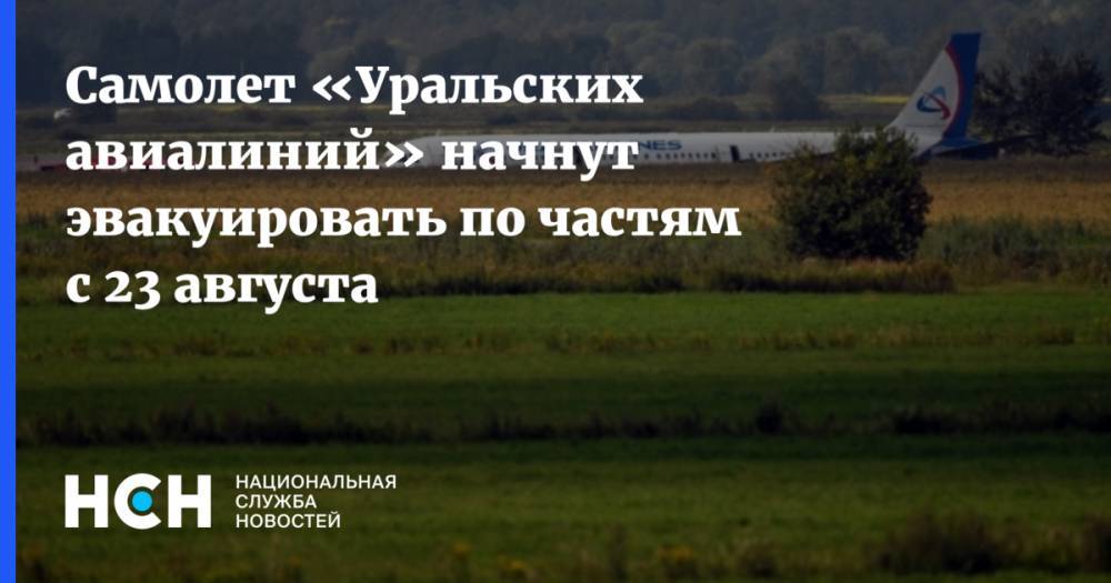 Самолет «Уральских авиалиний» начнут эвакуировать по частям с 23 августа