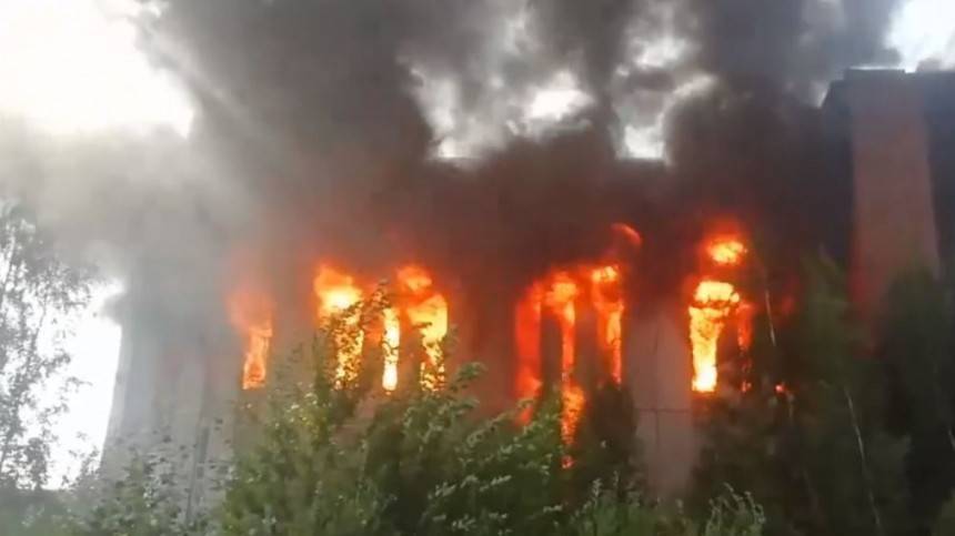 Видео: в Петербурге борются с мощнейшим пожаром